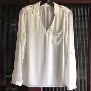 Ivory Lulu E. Bebe Long Sleeve Blouse - Size S